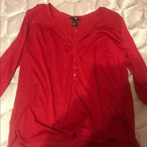 H&M medium 3/4 sleeve red top